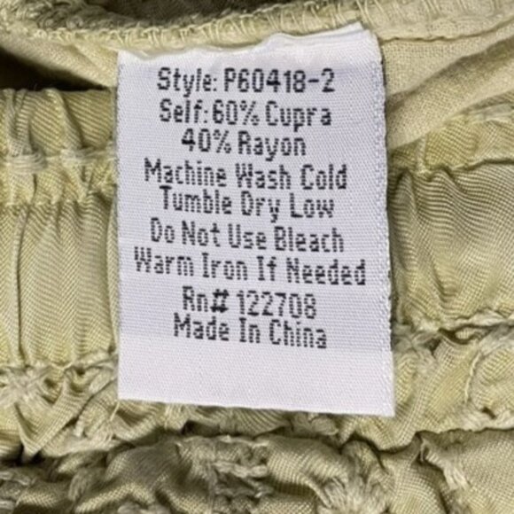 Johnny Was Khaki Green Embroidered Pull-On Cargo Joggers M - Cupro Rayon Comfort - Picture 9 of 11